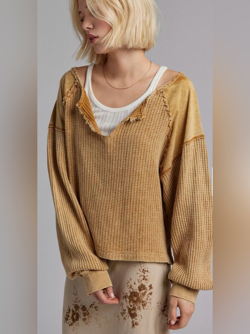 NWT BDG Waffle Knit Thermal Long Sleeve